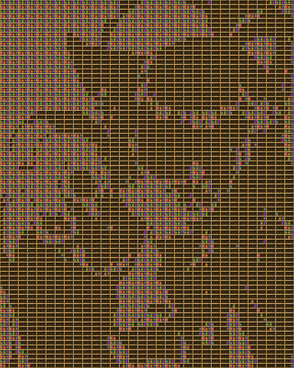 Kirara paw lick chiseled bookshelf pixel art created using the Chiseled Bookshelf block in Minecraft, measuring 32 x 40 blocks, built with 2893 books and 1280 chiseled bookshelves.