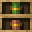Middle Column chiseled bookshelf pixel art created using the Chiseled Bookshelf block in Minecraft, measuring 1 x 1 blocks, built with 2 books and 1 chiseled bookshelves.