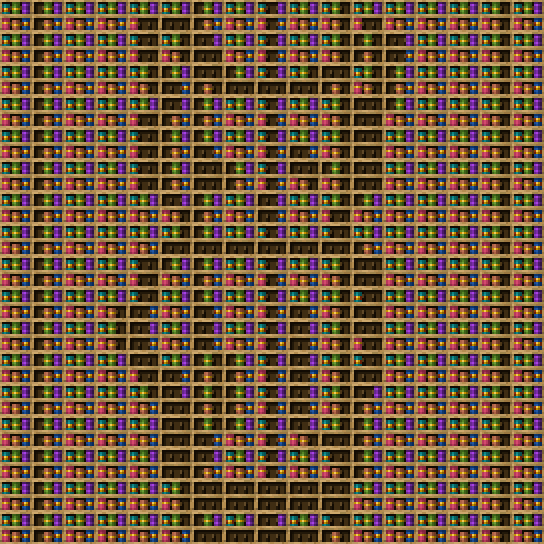 cat meme chiseled bookshelf pixel art created using the Chiseled Bookshelf block in Minecraft, measuring 17 x 282 blocks, built with 1296 books and 289 chiseled bookshelves.