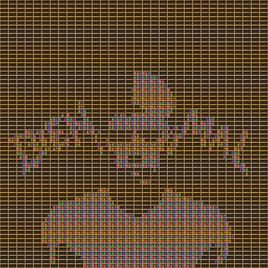 trueno chiseled bookshelf pixel art created using the Chiseled Bookshelf block in Minecraft, measuring 32 x 500 blocks, built with 1550 books and 1024 chiseled bookshelves.
