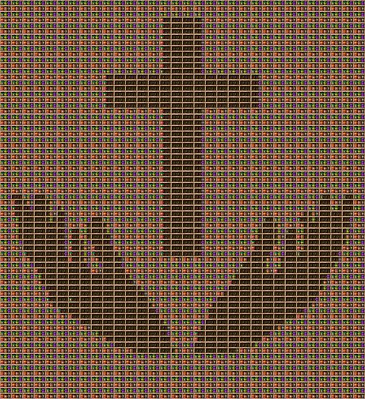 critofel chiseled bookshelf pixel art created using the Chiseled Bookshelf block in Minecraft, measuring 32 x 116 blocks, built with 5090 books and 1120 chiseled bookshelves.