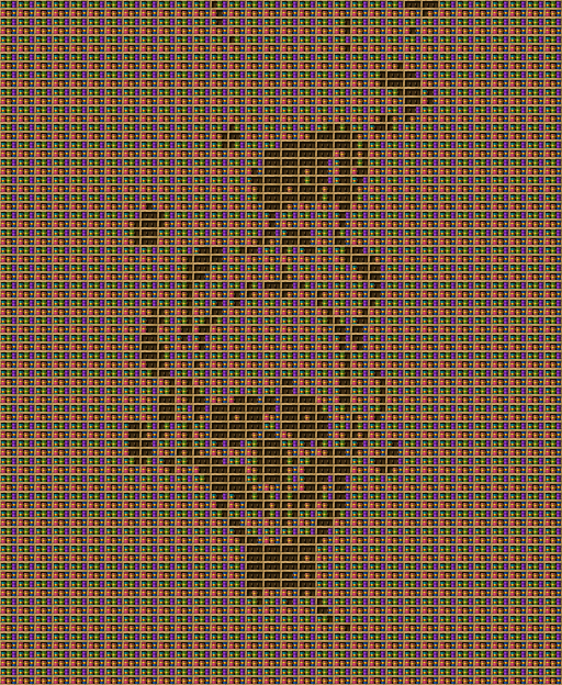 esqueleto chiseled bookshelf pixel art created using the Chiseled Bookshelf block in Minecraft, measuring 32 x 445 blocks, built with 6792 books and 1248 chiseled bookshelves.