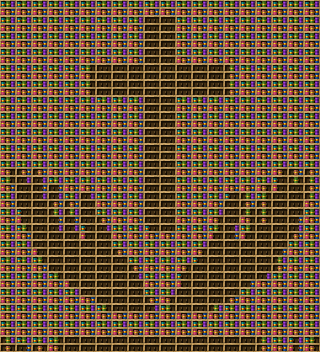 fgg chiseled bookshelf pixel art created using the Chiseled Bookshelf block in Minecraft, measuring 20 x 116 blocks, built with 1896 books and 440 chiseled bookshelves.