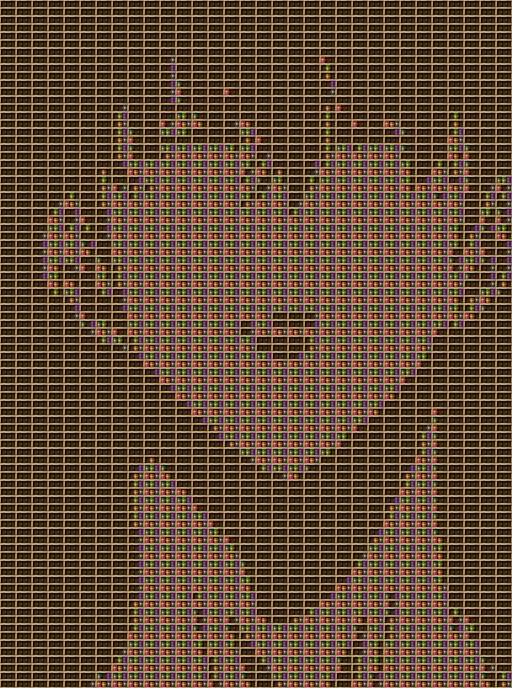 sung jin-woo chiseled bookshelf pixel art created using the Chiseled Bookshelf block in Minecraft, measuring 32 x 129 blocks, built with 3343 books and 1376 chiseled bookshelves.