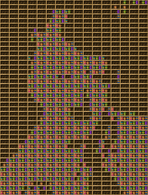 Hity small chiseled bookshelf pixel art.