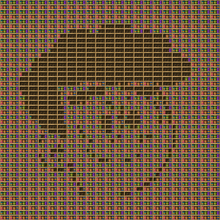 Sonrick chiseled bookshelf pixel art.