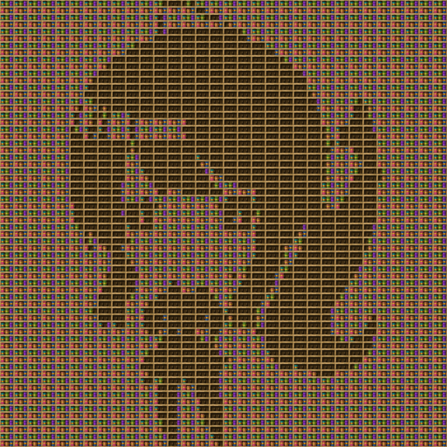 Monika  chiseled bookshelf pixel art.