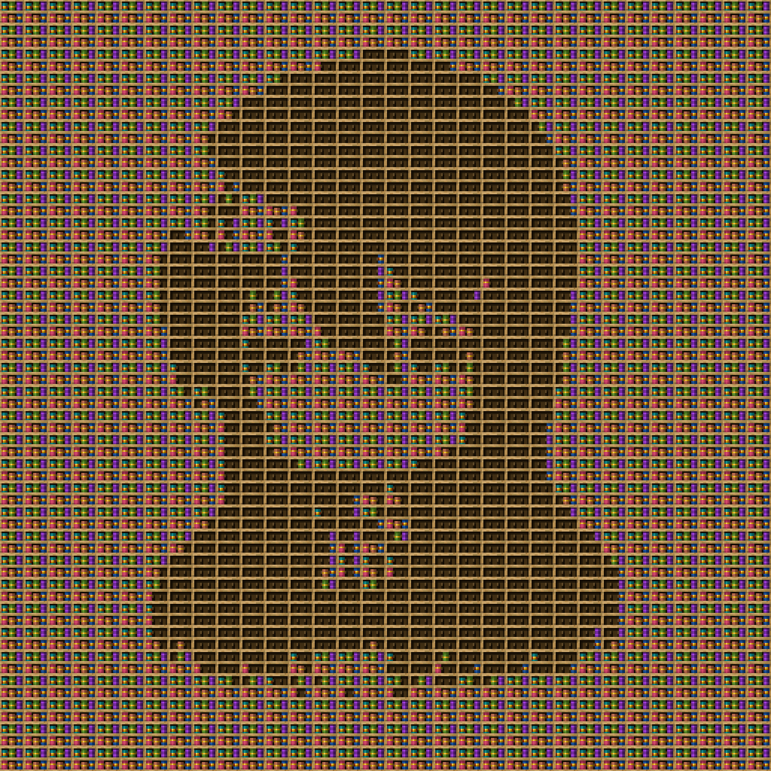 Yuri chiseled bookshelf pixel art.