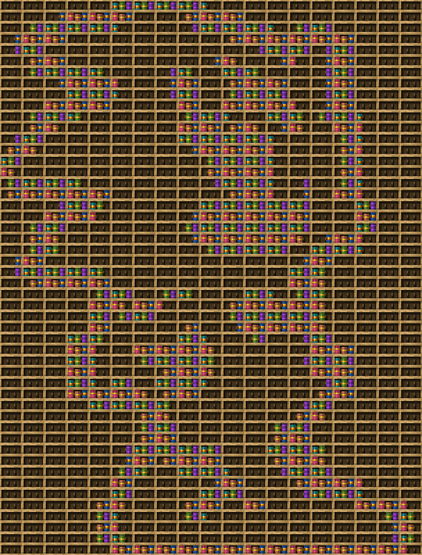 Sonic Manier chiseled bookshelf pixel art created using the Chiseled Bookshelf block in Minecraft, measuring 19 x 20 blocks, built with 934 books and 475 chiseled bookshelves.