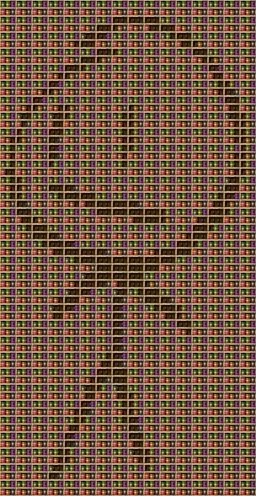 david chiseled bookshelf pixel art created using the Chiseled Bookshelf block in Minecraft, measuring 16 x 309 blocks, built with 2550 books and 496 chiseled bookshelves.