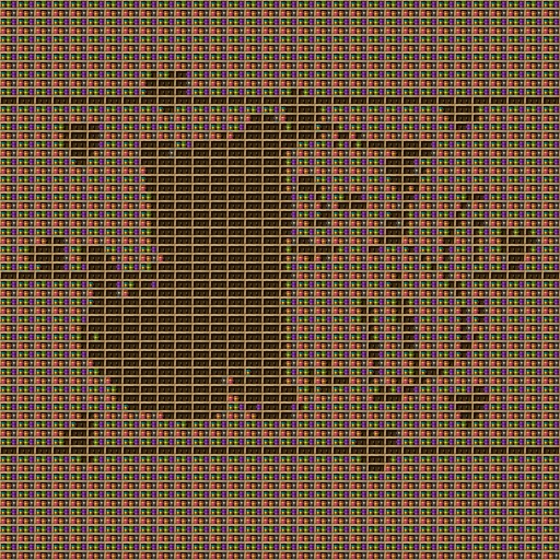 Cats chiseled bookshelf pixel art created using the Chiseled Bookshelf block in Minecraft, measuring 32 x 368 blocks, built with 4638 books and 1024 chiseled bookshelves.