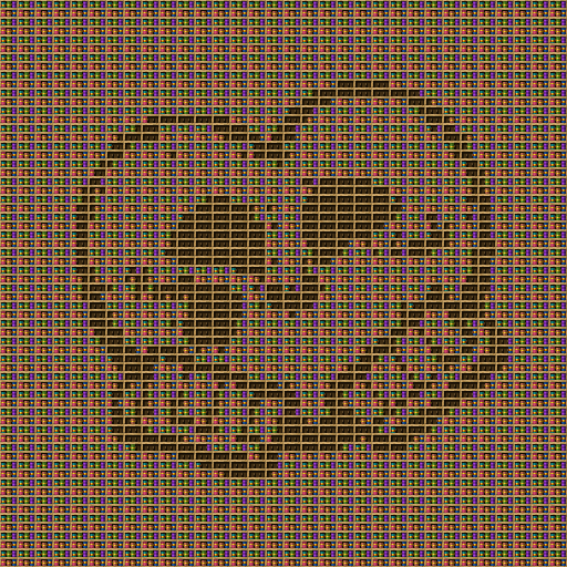 CORAZON AZUL chiseled bookshelf pixel art created using the Chiseled Bookshelf block in Minecraft, measuring 32 x 368 blocks, built with 5129 books and 1024 chiseled bookshelves.