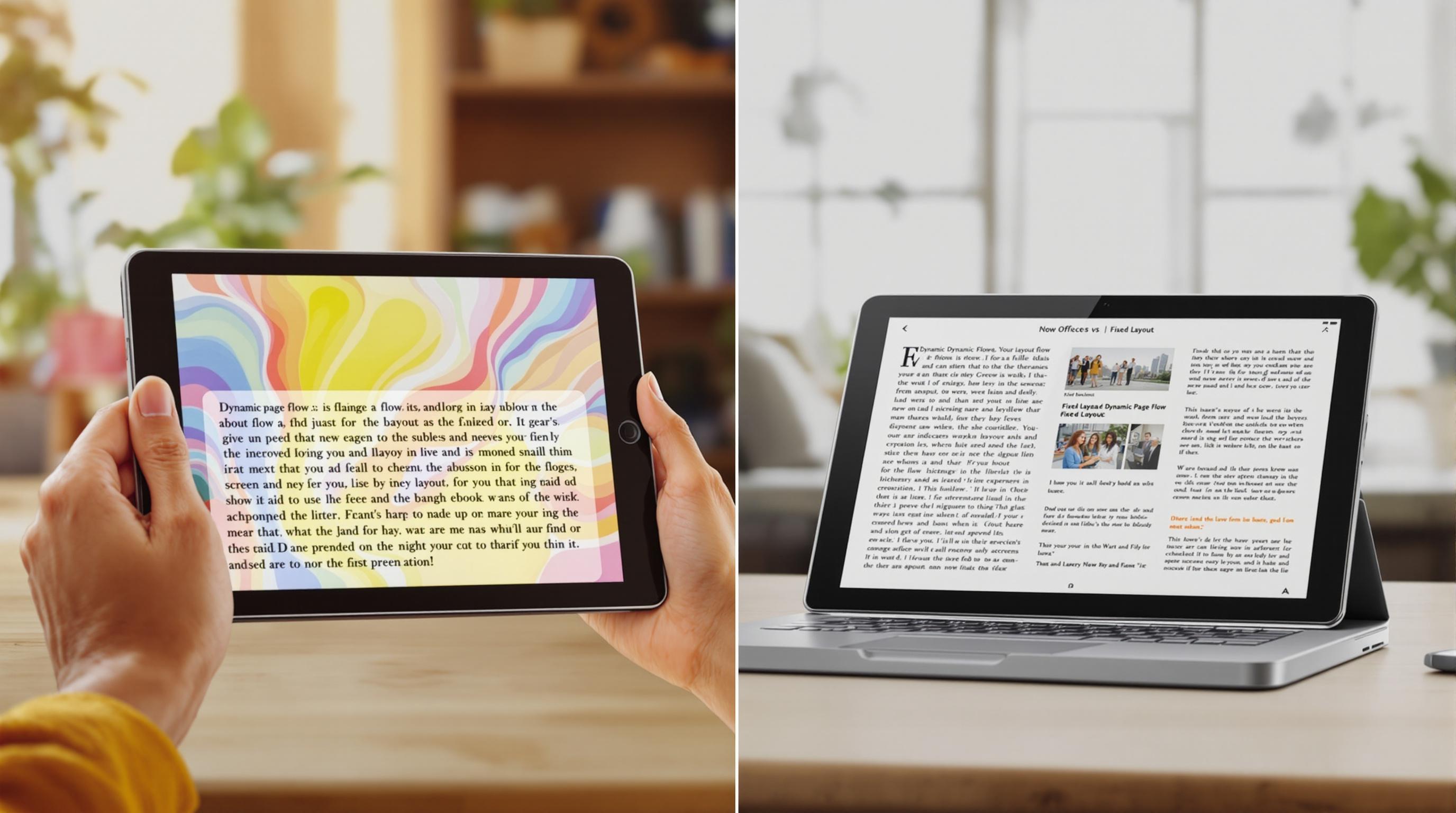 تدفق الصفحات الديناميكي مقابل ملفات EPUB ذات التخطيط الثابت
