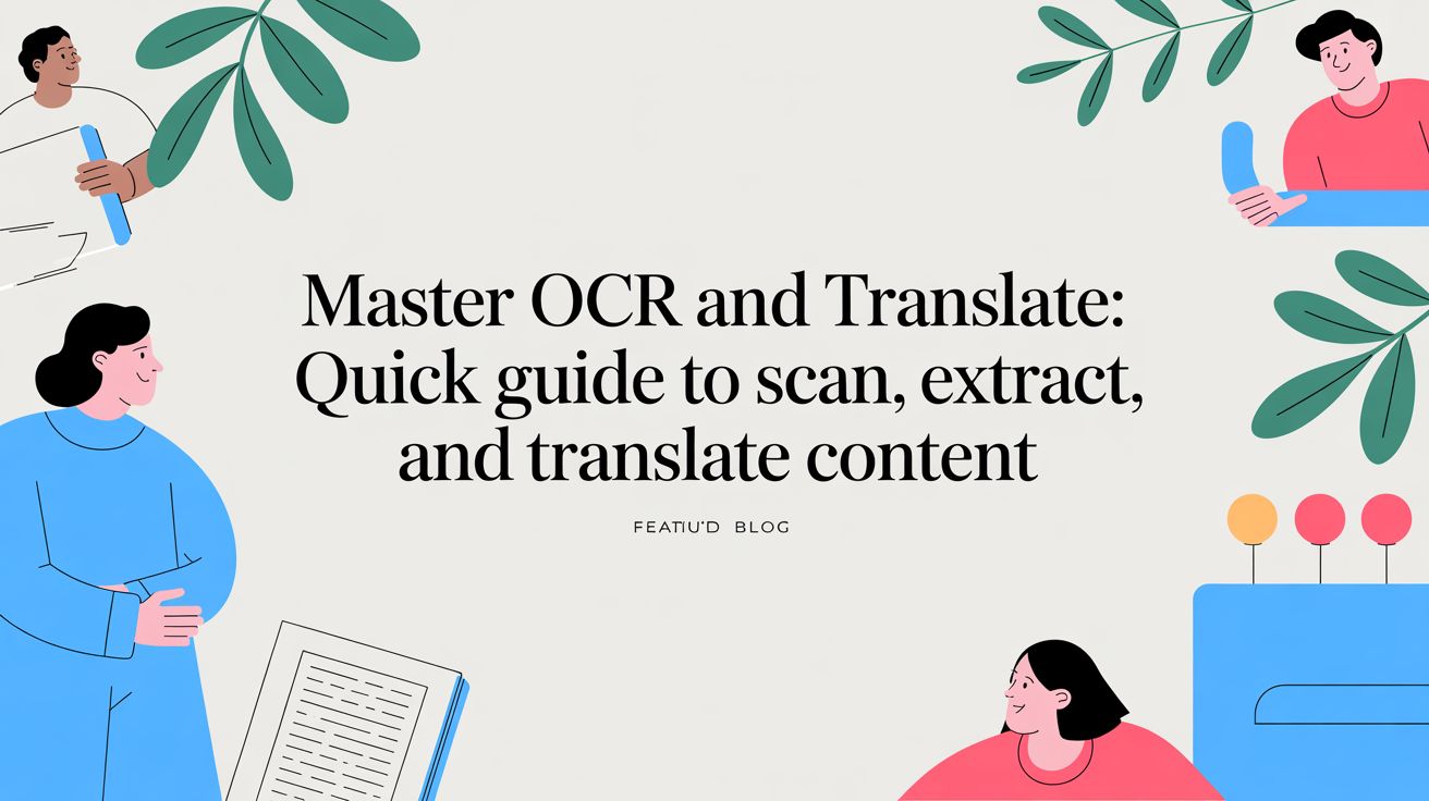 OCR 및 번역 마스터하기: 스캔, 추출 및 콘텐츠 번역 빠른 가이드