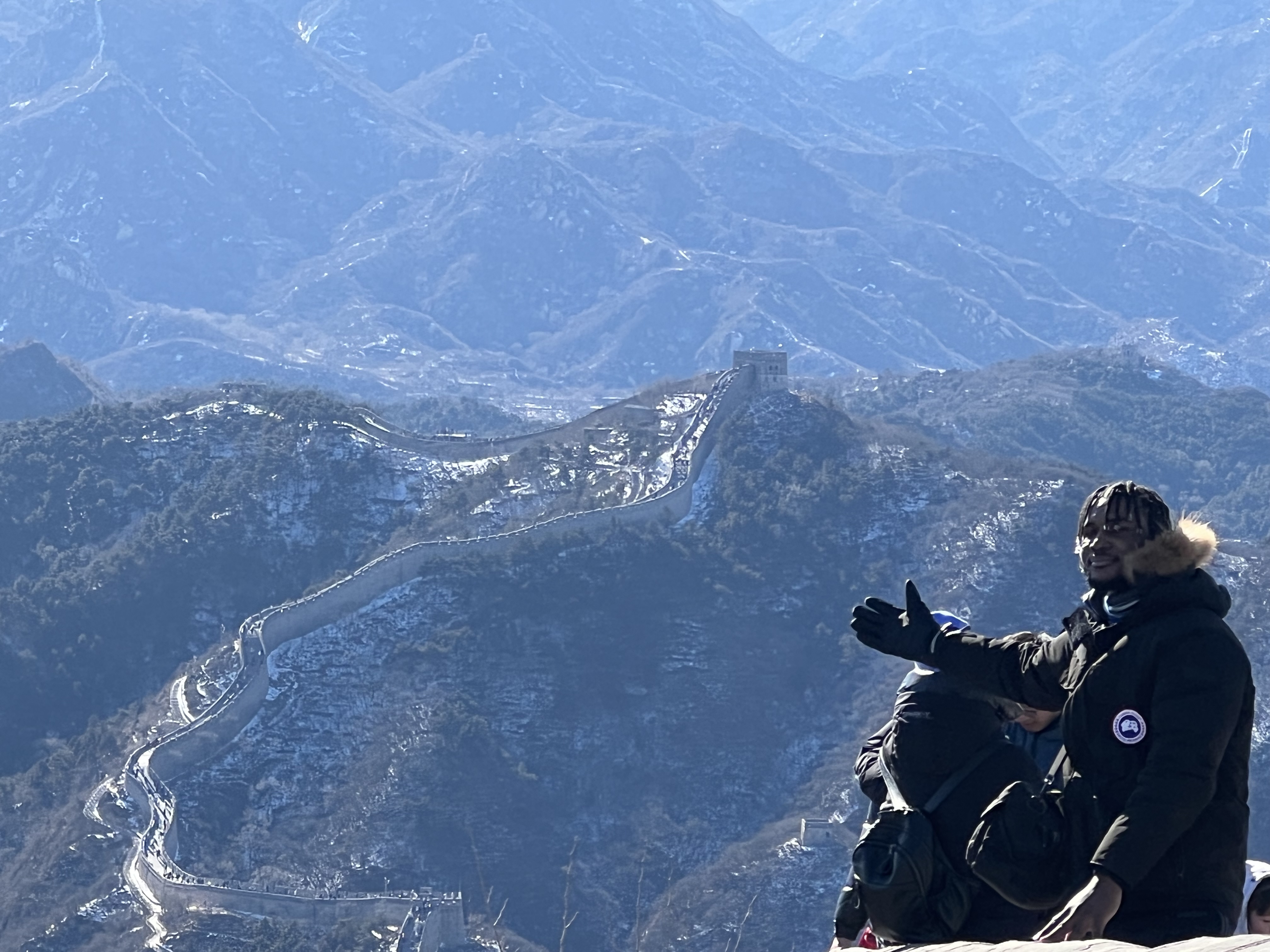 Standing on the Great Wall of China