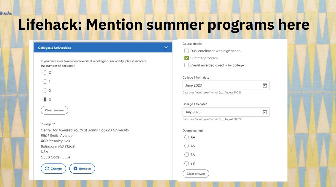 How to add summer programs