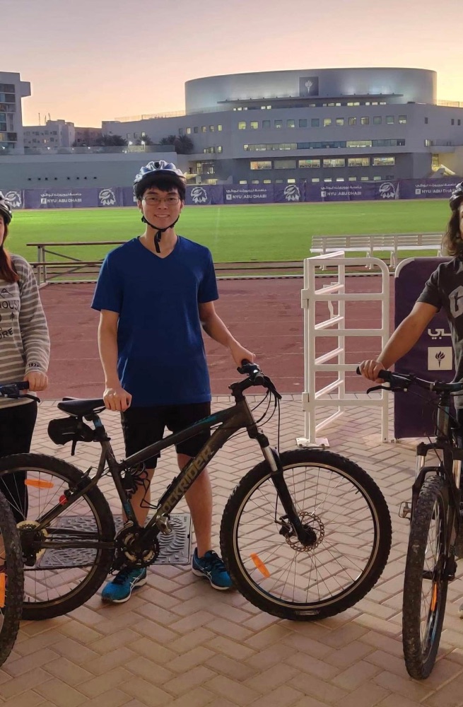 Biking around NYUAD campus