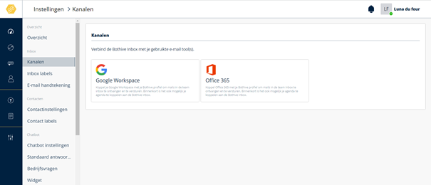 Bothive Koppel met Gmail en Outlook