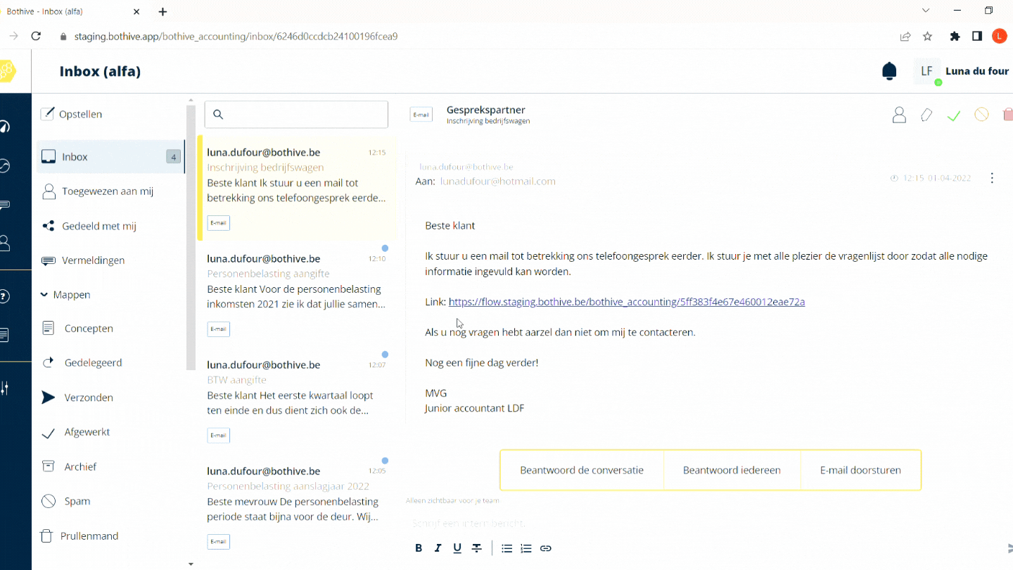 Bothive Werk samen aan elk bericht