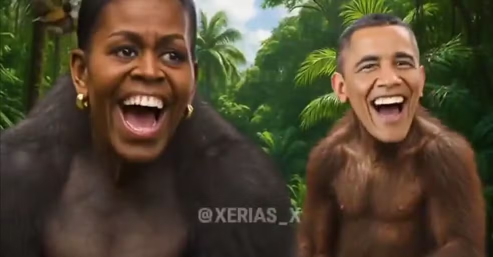 Trump publica Obama e sua esposa como macacos, e governo afirma que foi erro