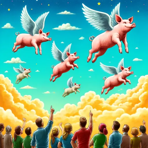 Illustration for When pigs fly