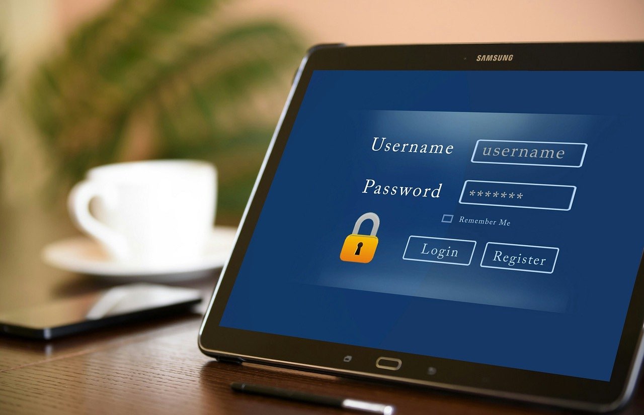 AI and cybersecurity. The image shows a login screen on a tablet. 
