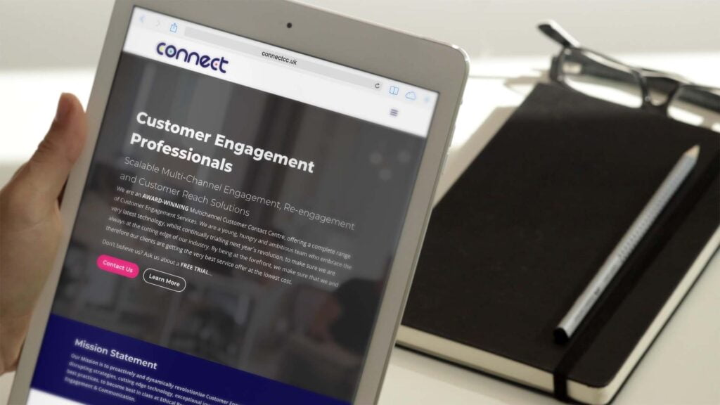 Screenshot of the Connect CC website (2 of 3).