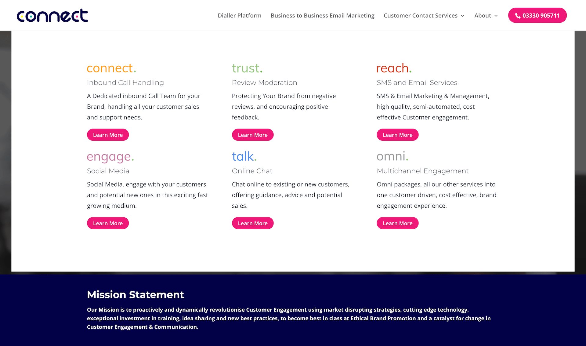 Screenshot of the Connect CC website (3 of 3).