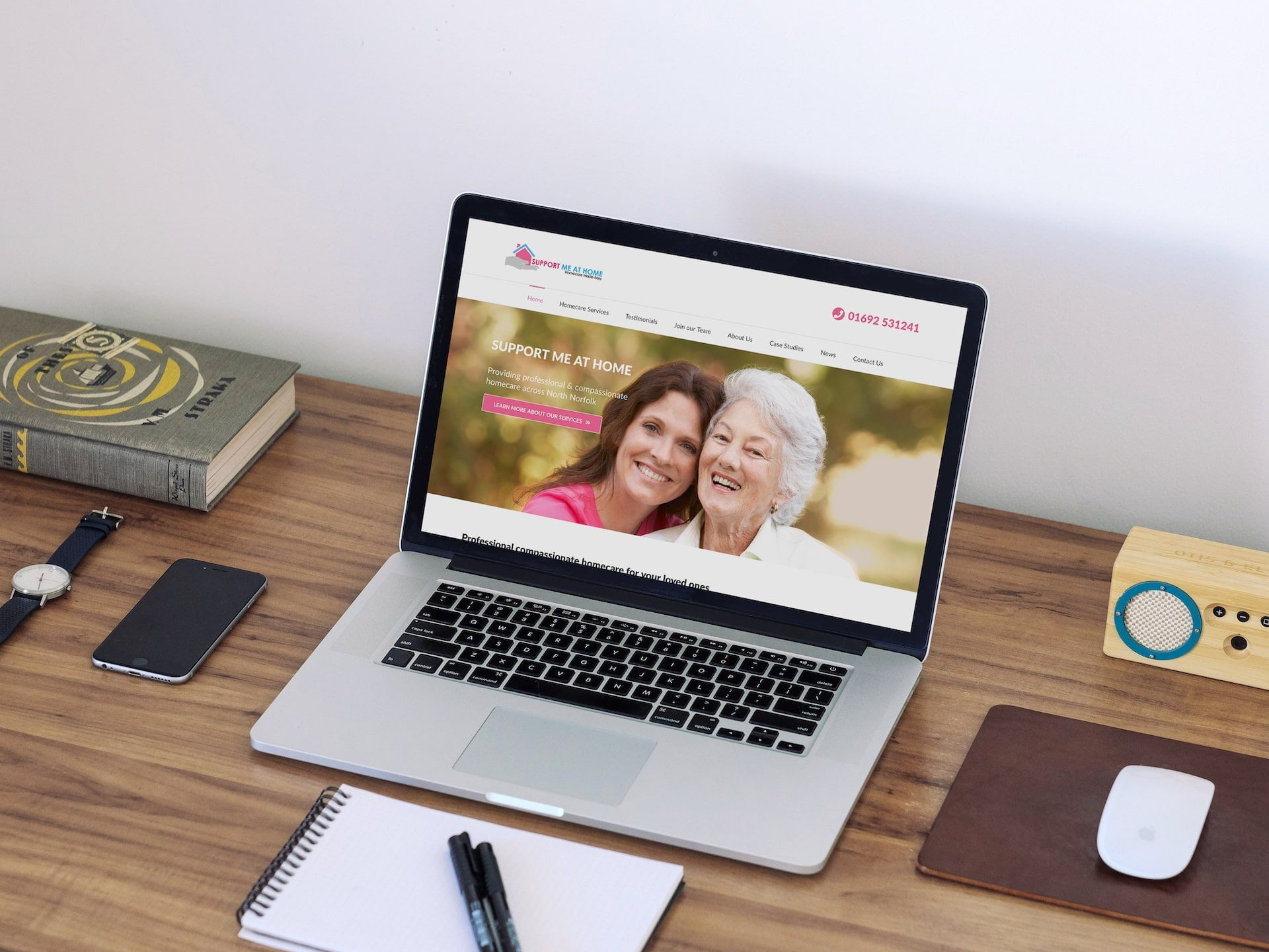 Screenshot of the Support Me at Home website.