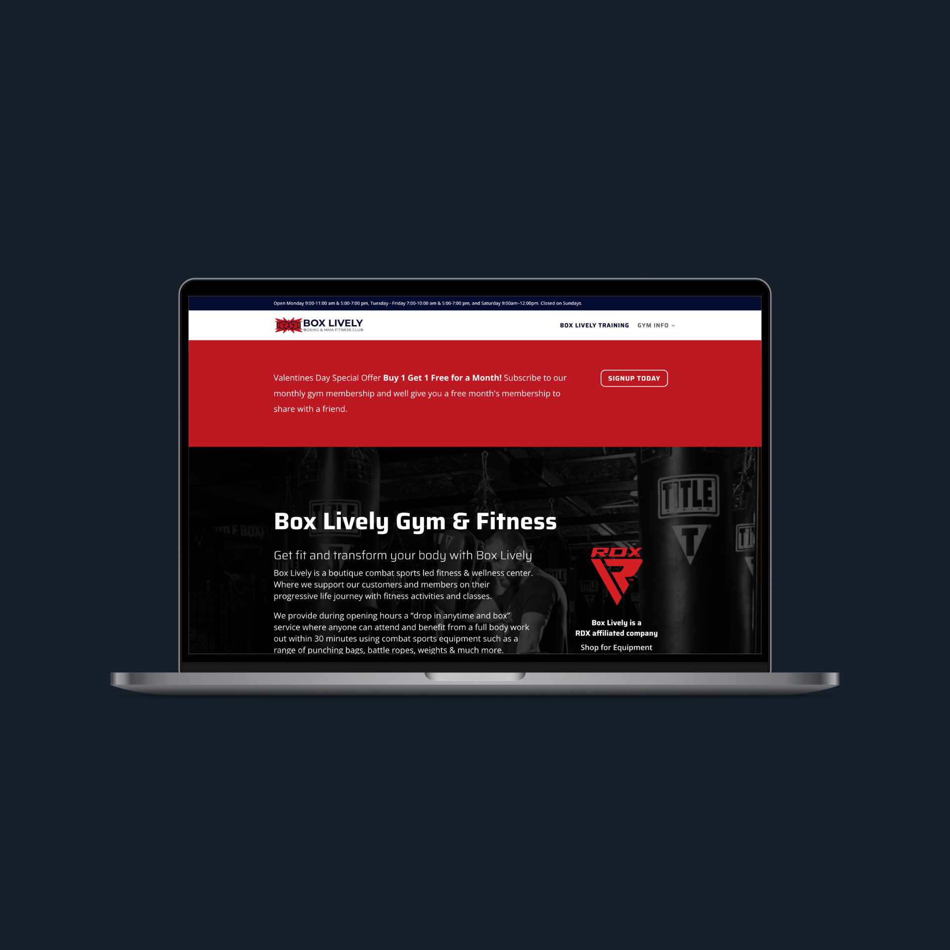 Screenshot of the Box Lively website (1 of 2).