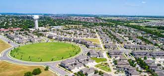 Aerial view of Stone Hill Town Center in Pflugerville, Texas