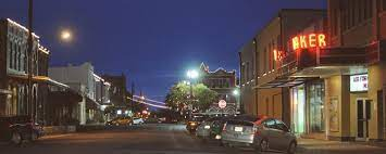 A picture of a small town in Central Texas with a beautiful landscape