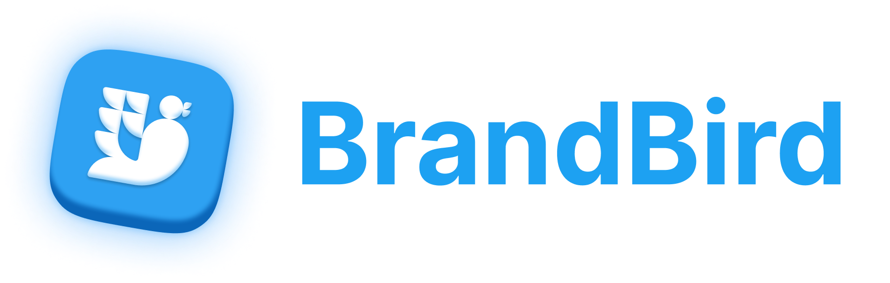 BrandBird logo full 3D blue
