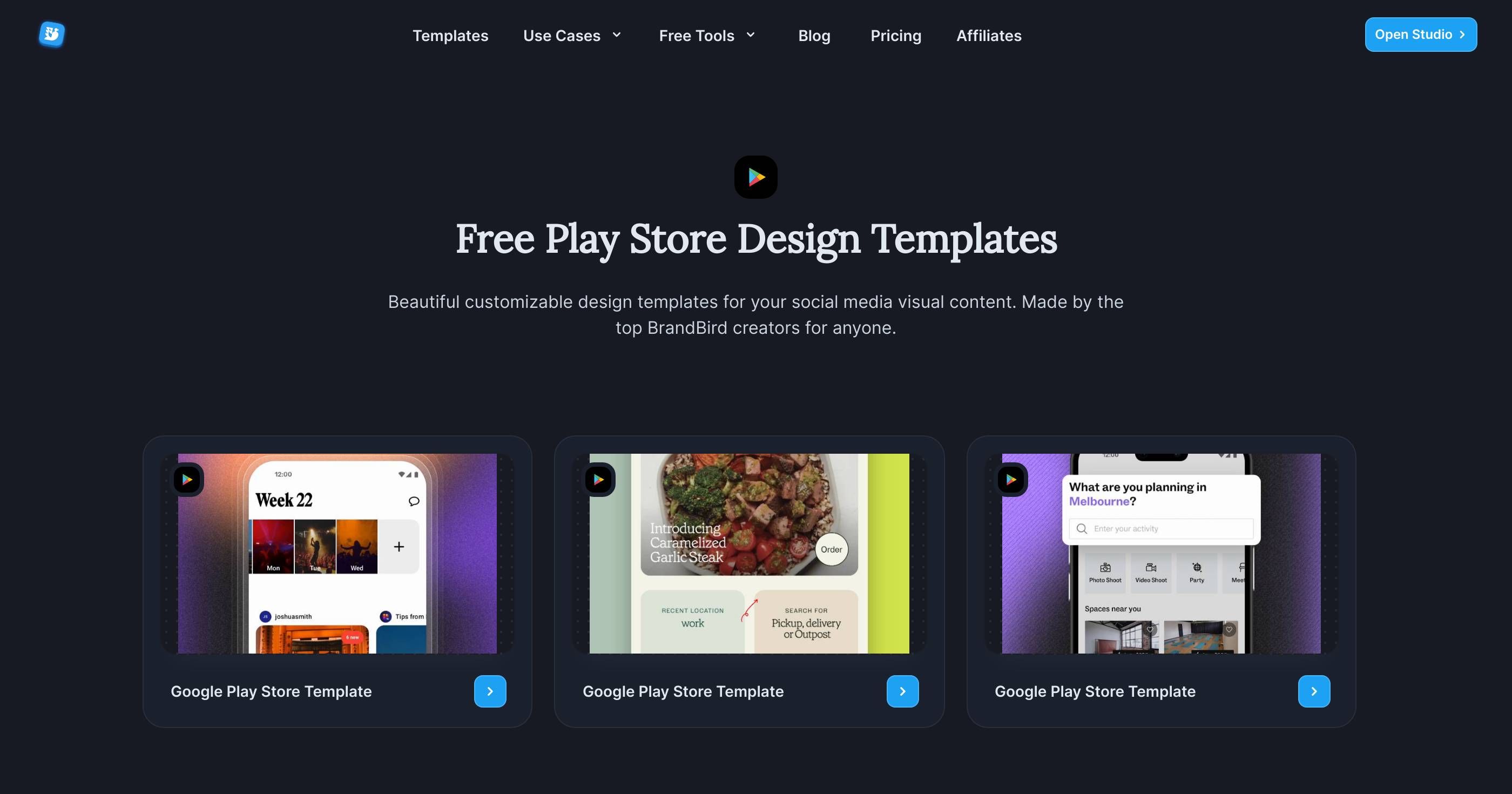 Free Play Store design templates