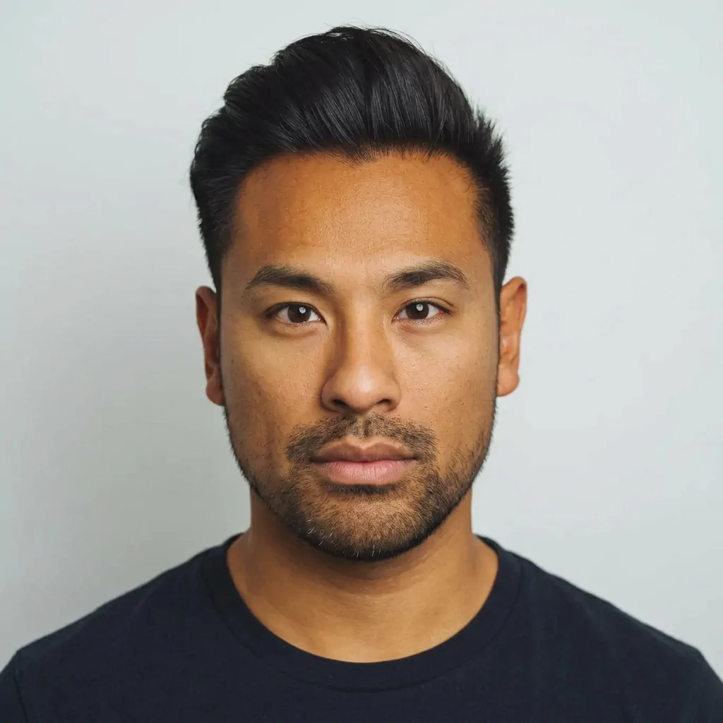 Biometric ID Photo portrait example with a man