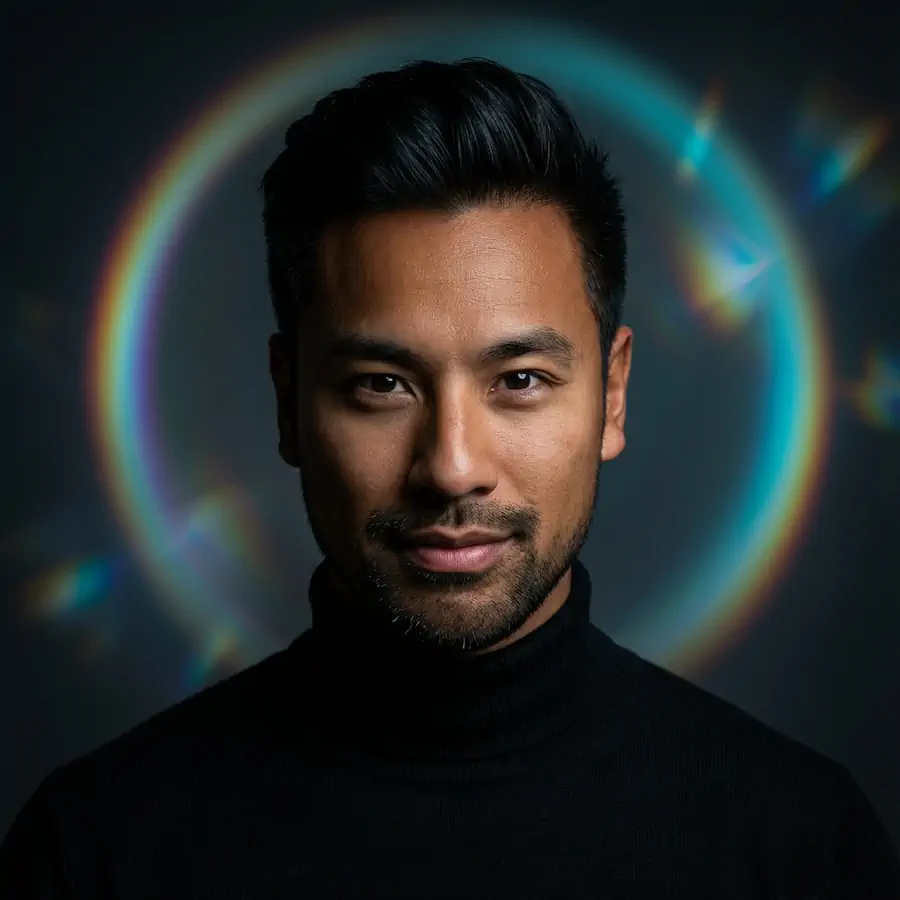 Ethereal Lighting portrait example with a man