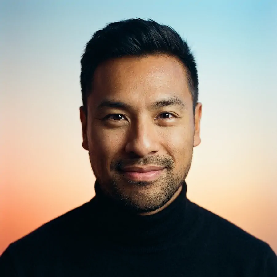 Gradient Studio Portrait portrait example with a man