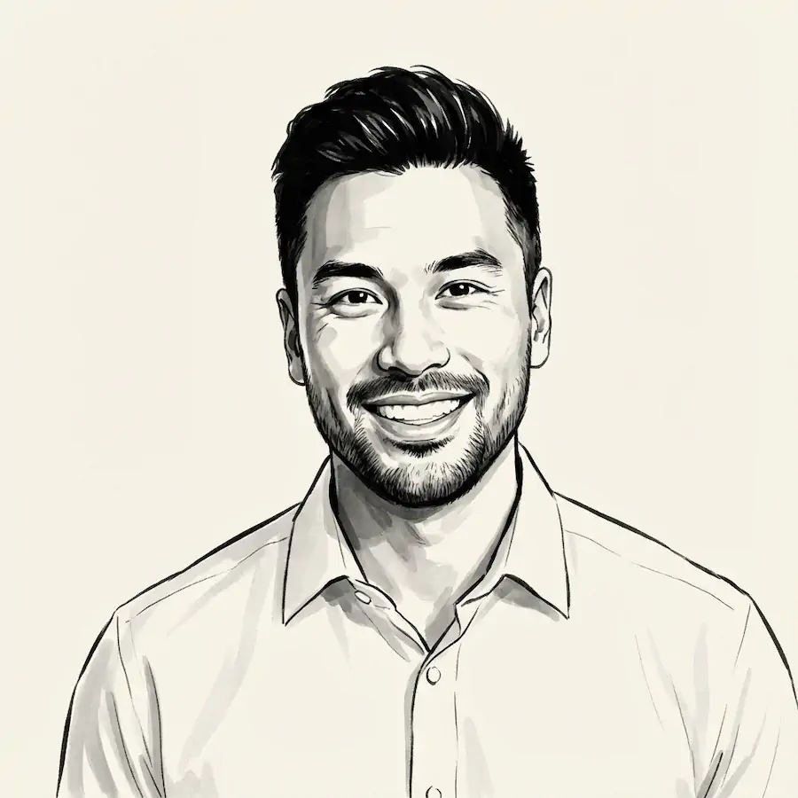 Hand Drawn Sketch Portrait portrait example with a man