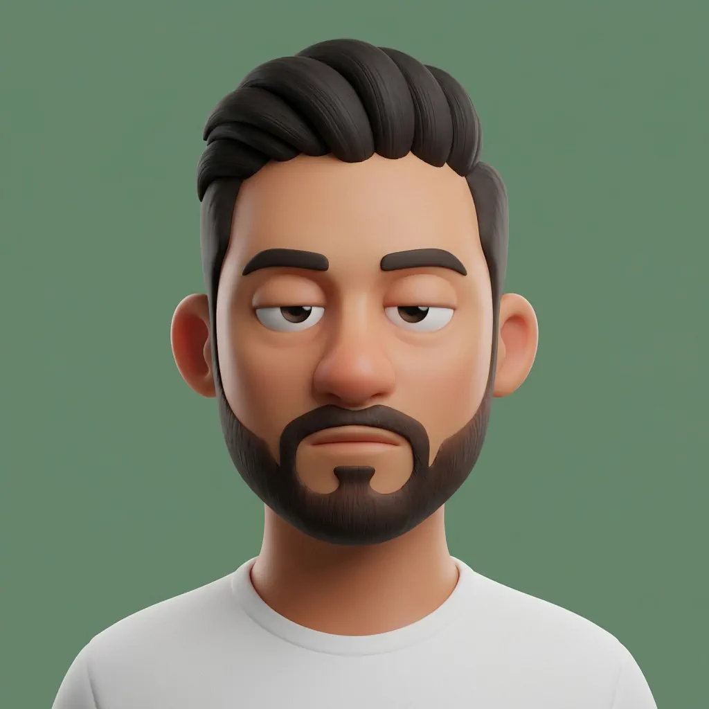 Soft 3D Character portrait example with a man