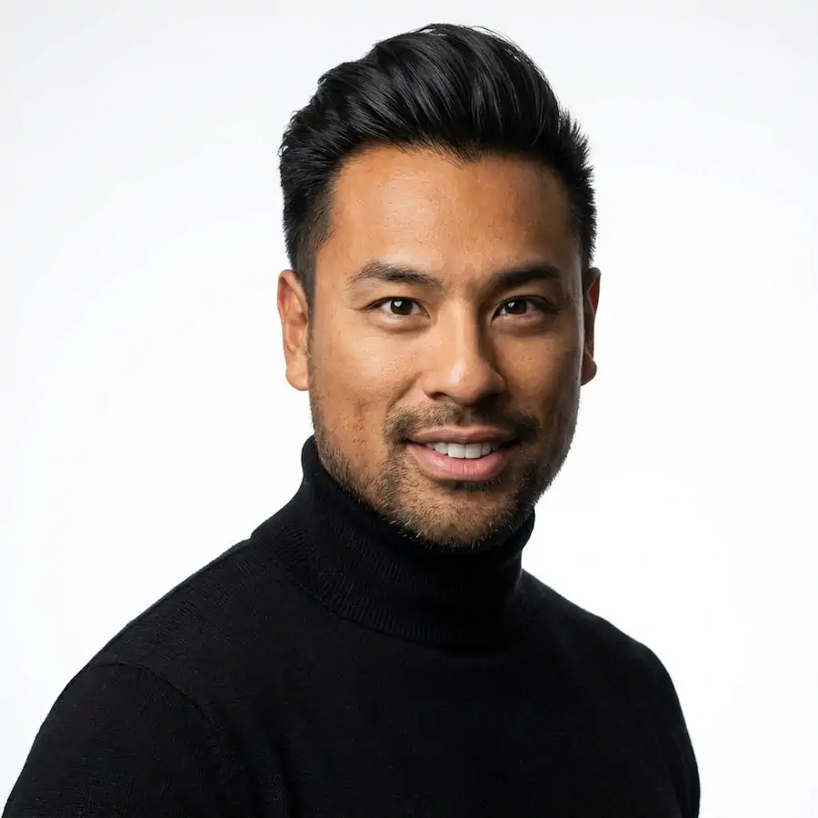 Studio Professional portrait example with a man