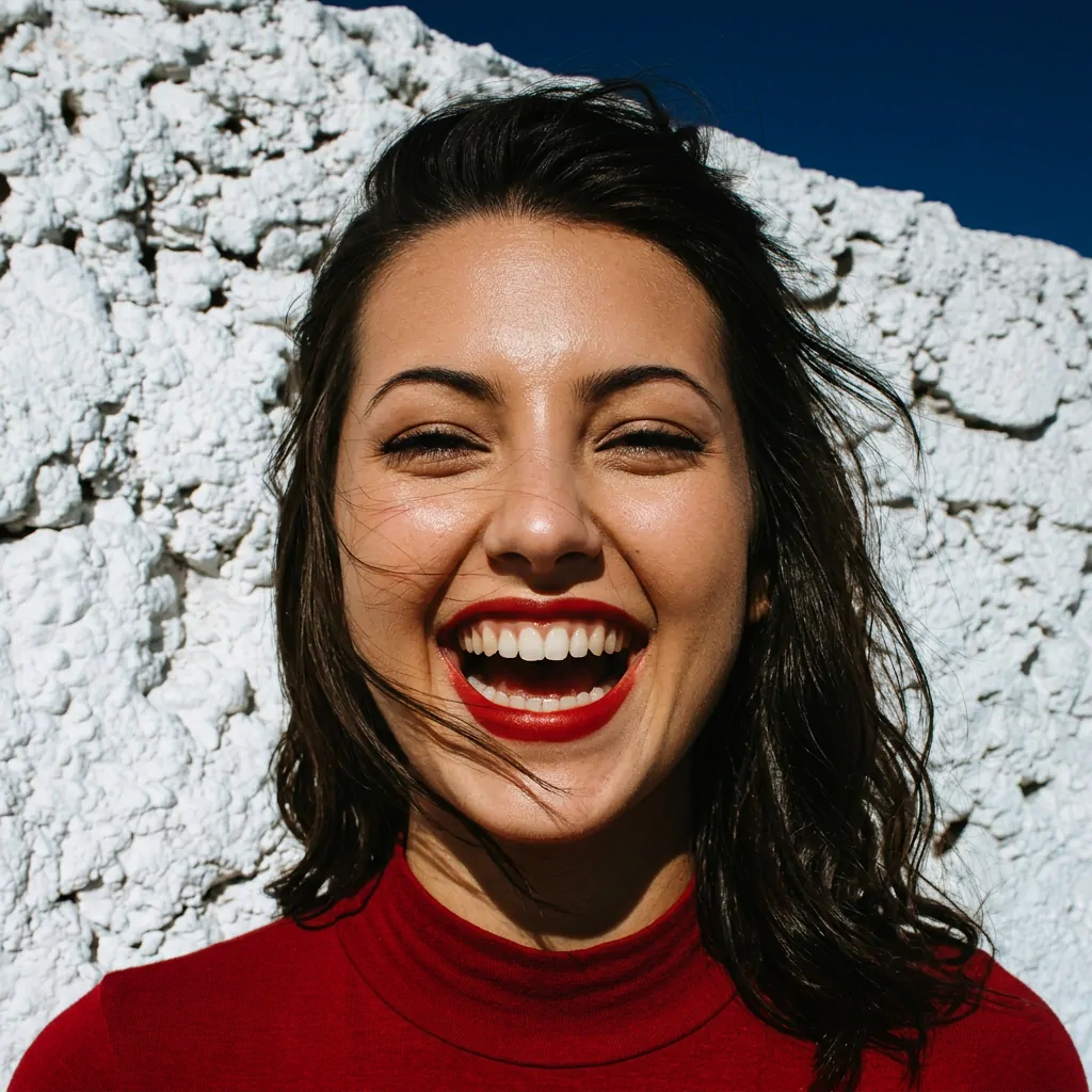 Mediterranean Sun Portrait portrait example with a woman