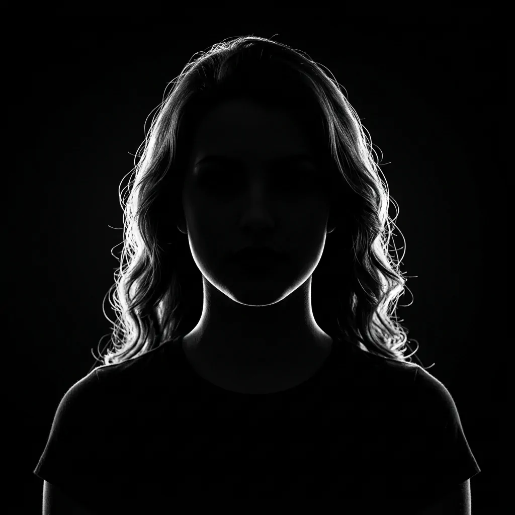 Silhouette Dramatic portrait example with a woman