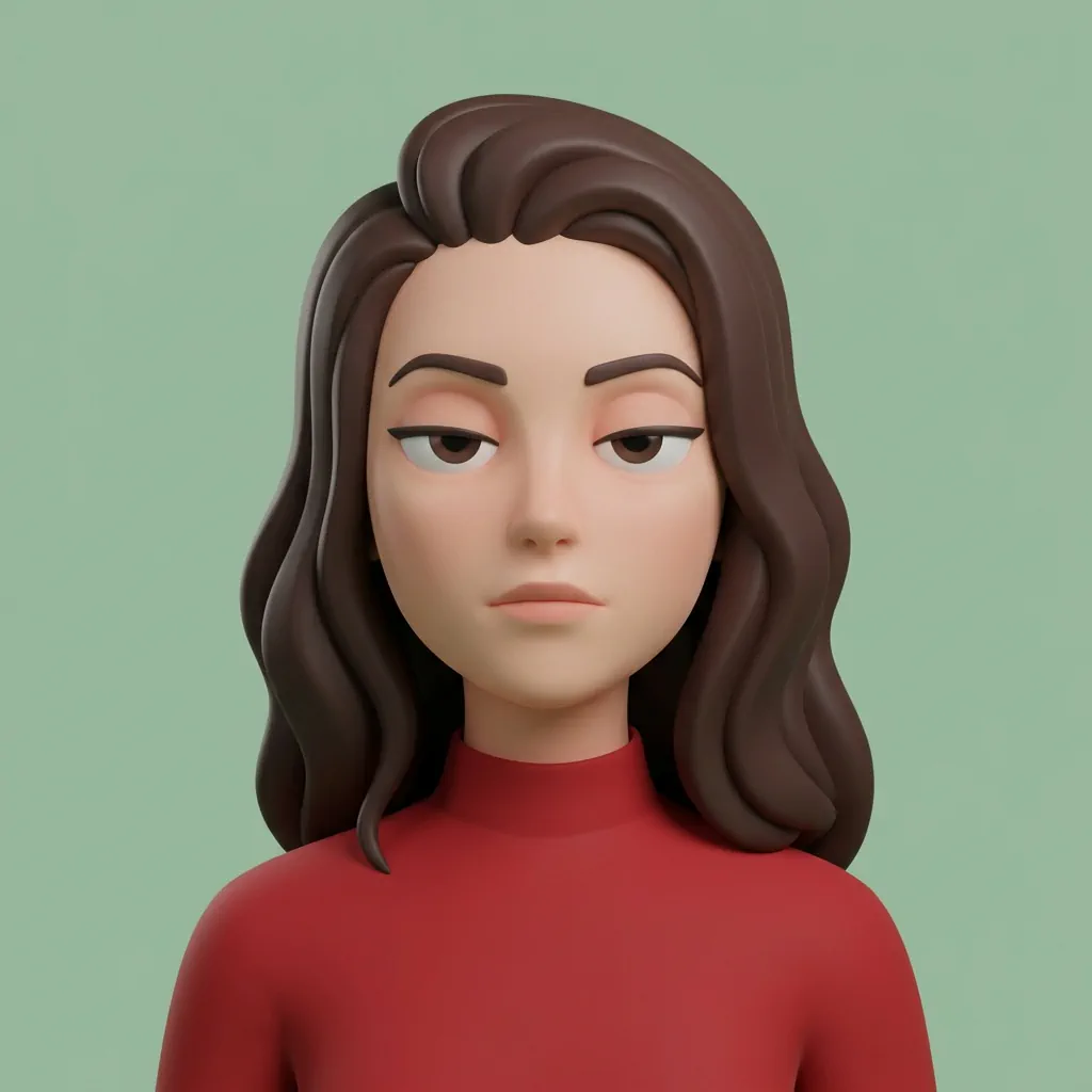 Soft 3D Character portrait example with a woman