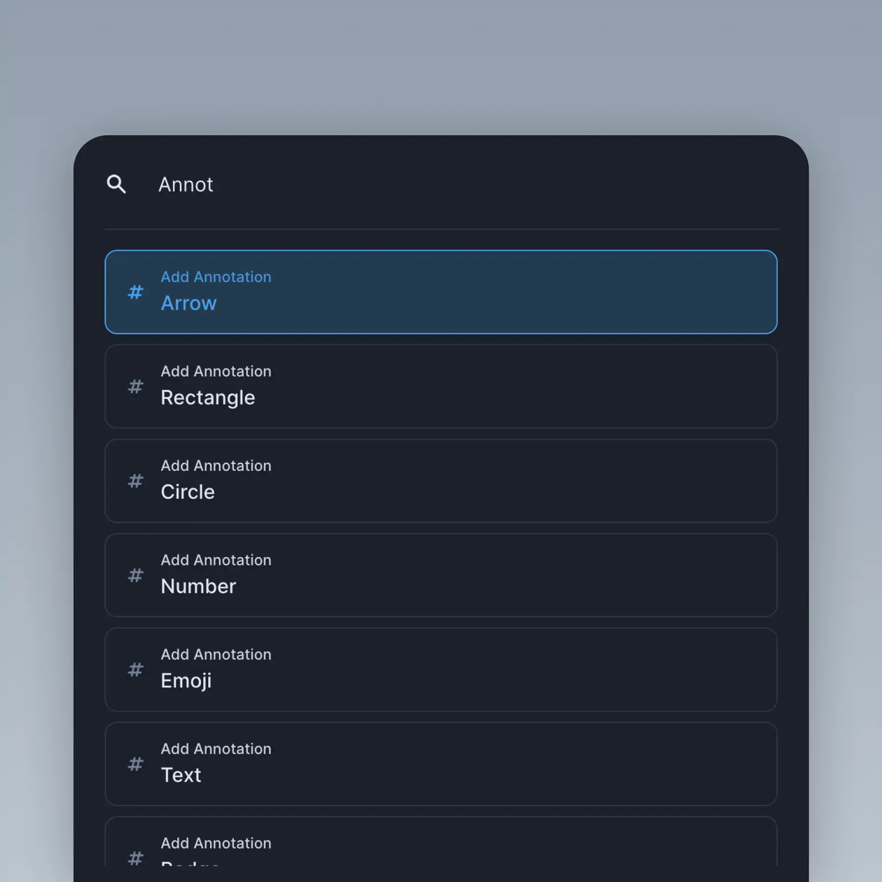 Quick Access Menu