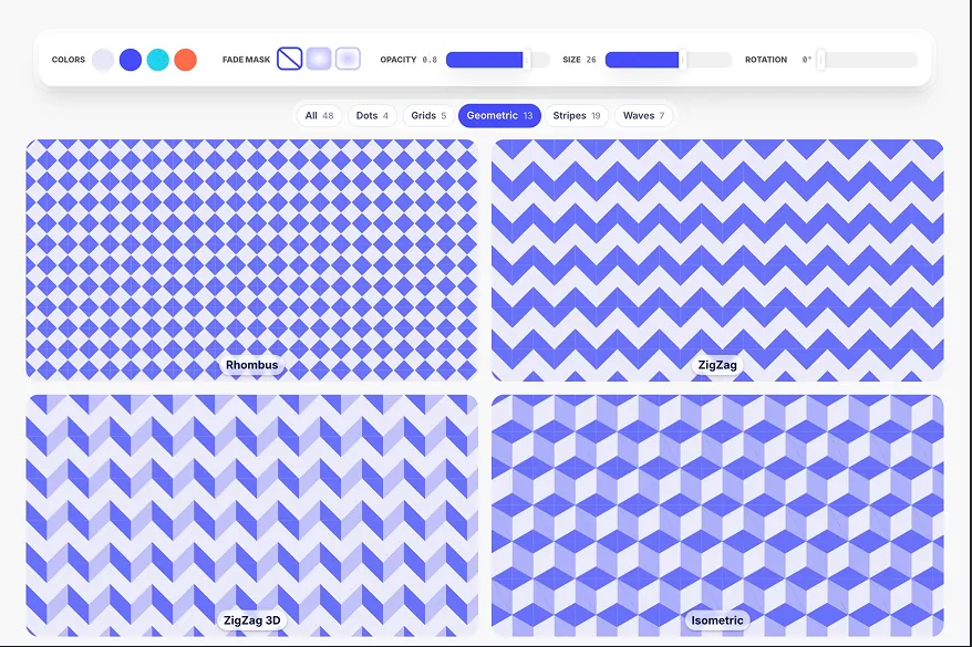 CSS Geometric Background Pattern Generator – By the MagicPattern design toolbox