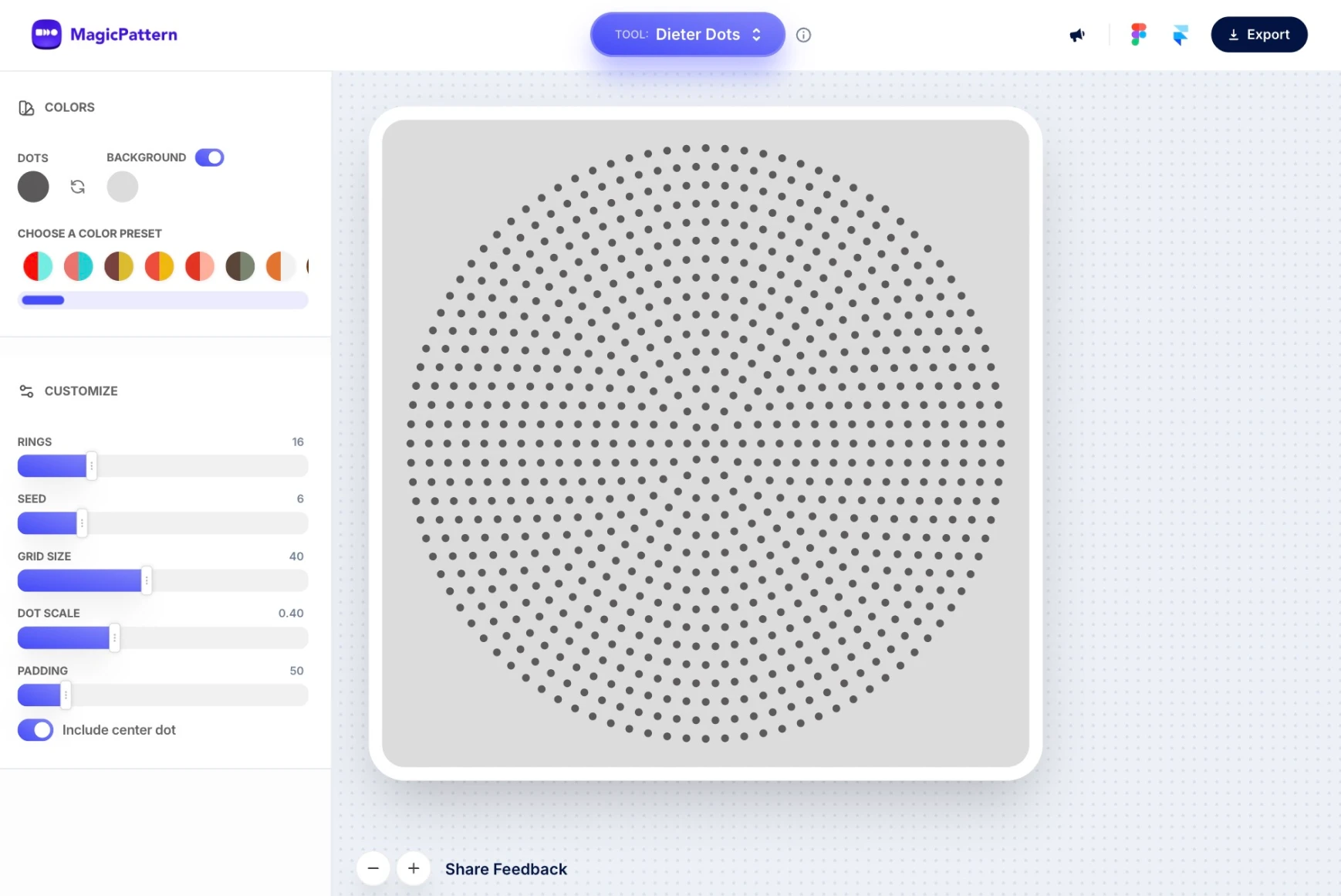 Dieter Dots Generator – By the MagicPattern design toolbox