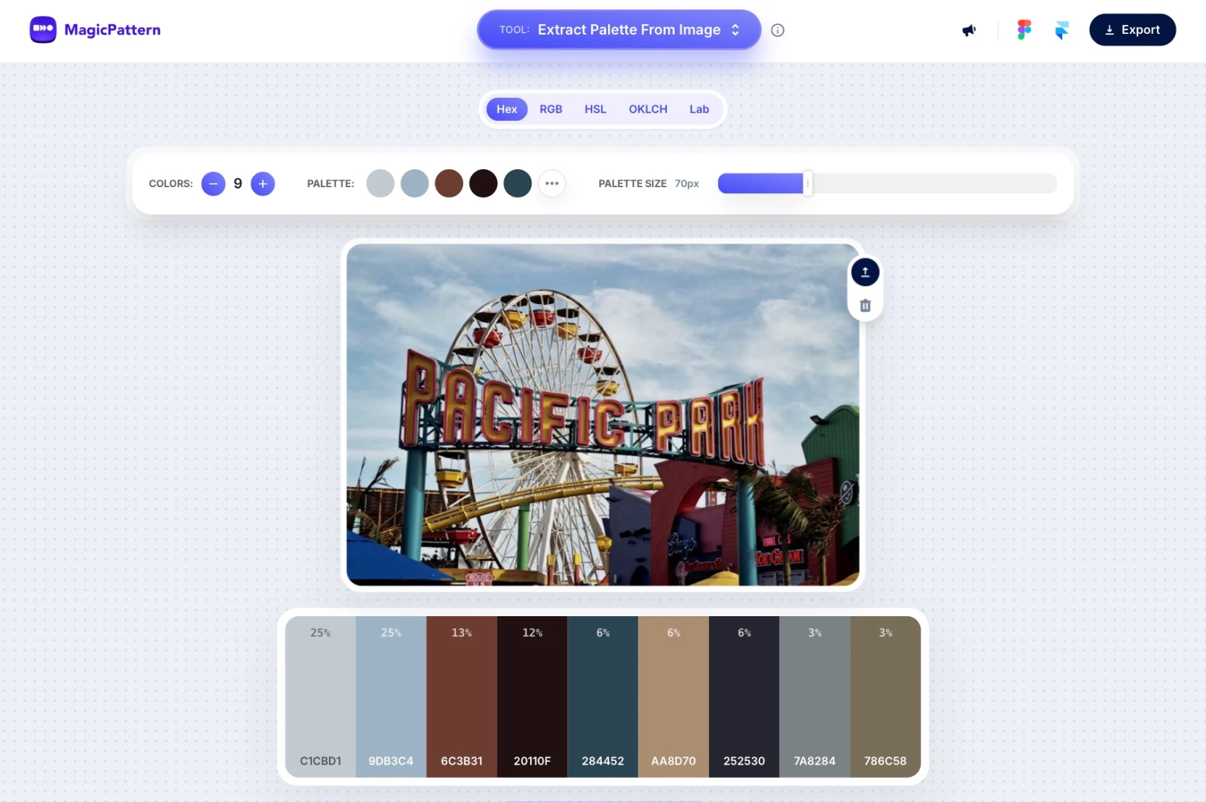 Color Palette Generator From Image – By the MagicPattern design toolbox