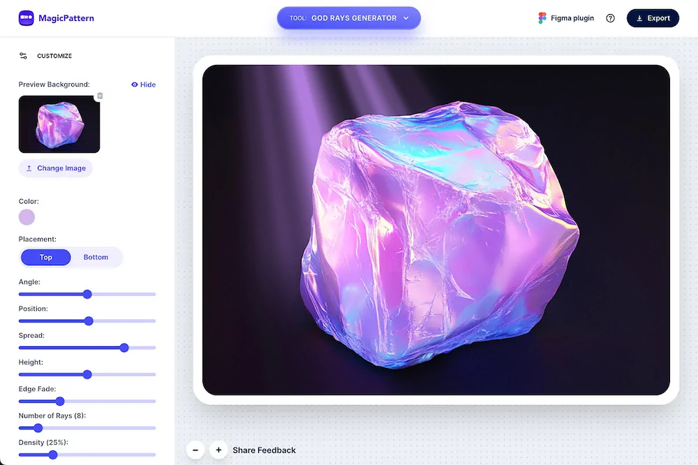 God Rays Generator – By the MagicPattern design toolbox