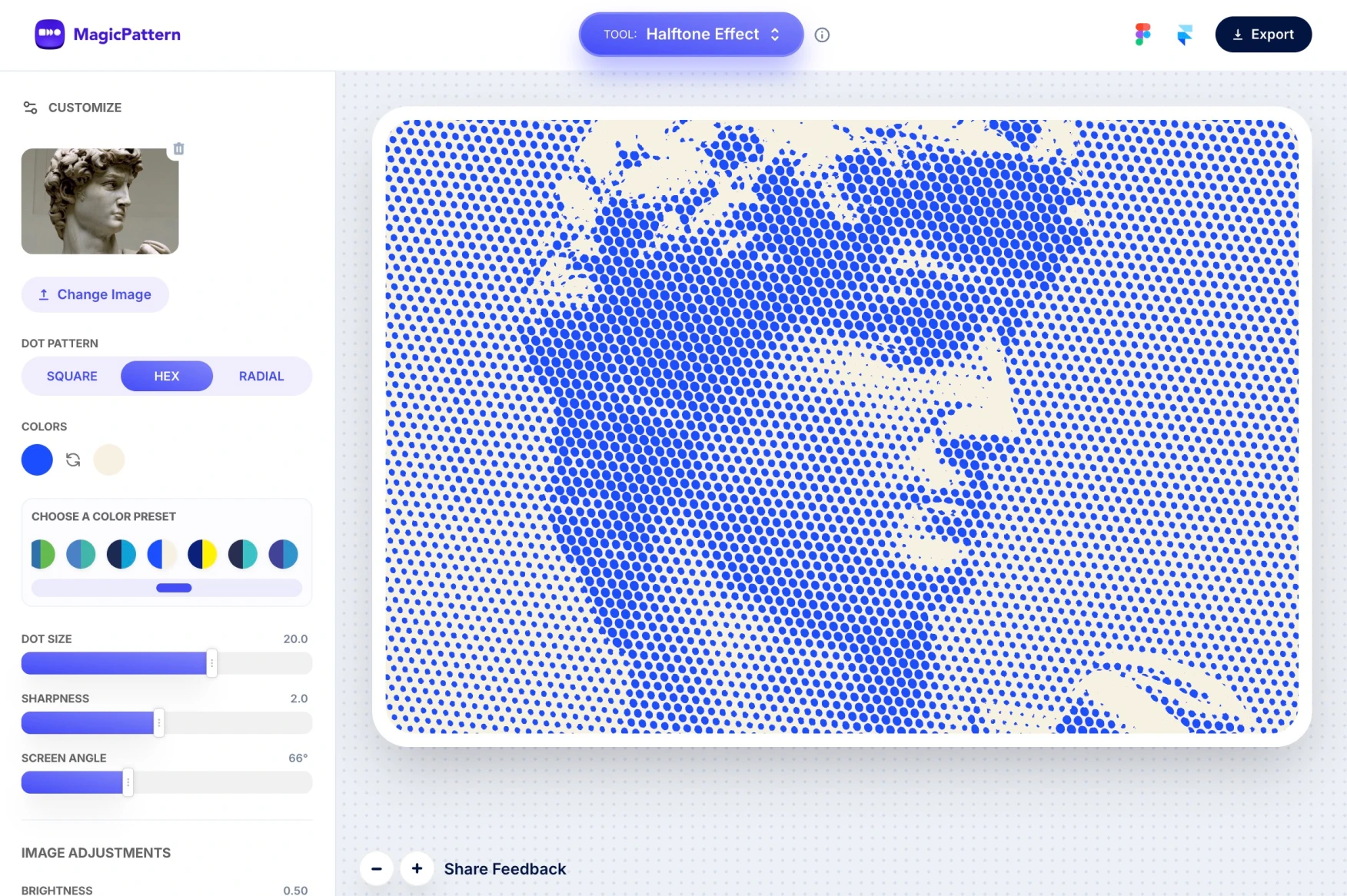 Halftone Effect Generator – By the MagicPattern design toolbox