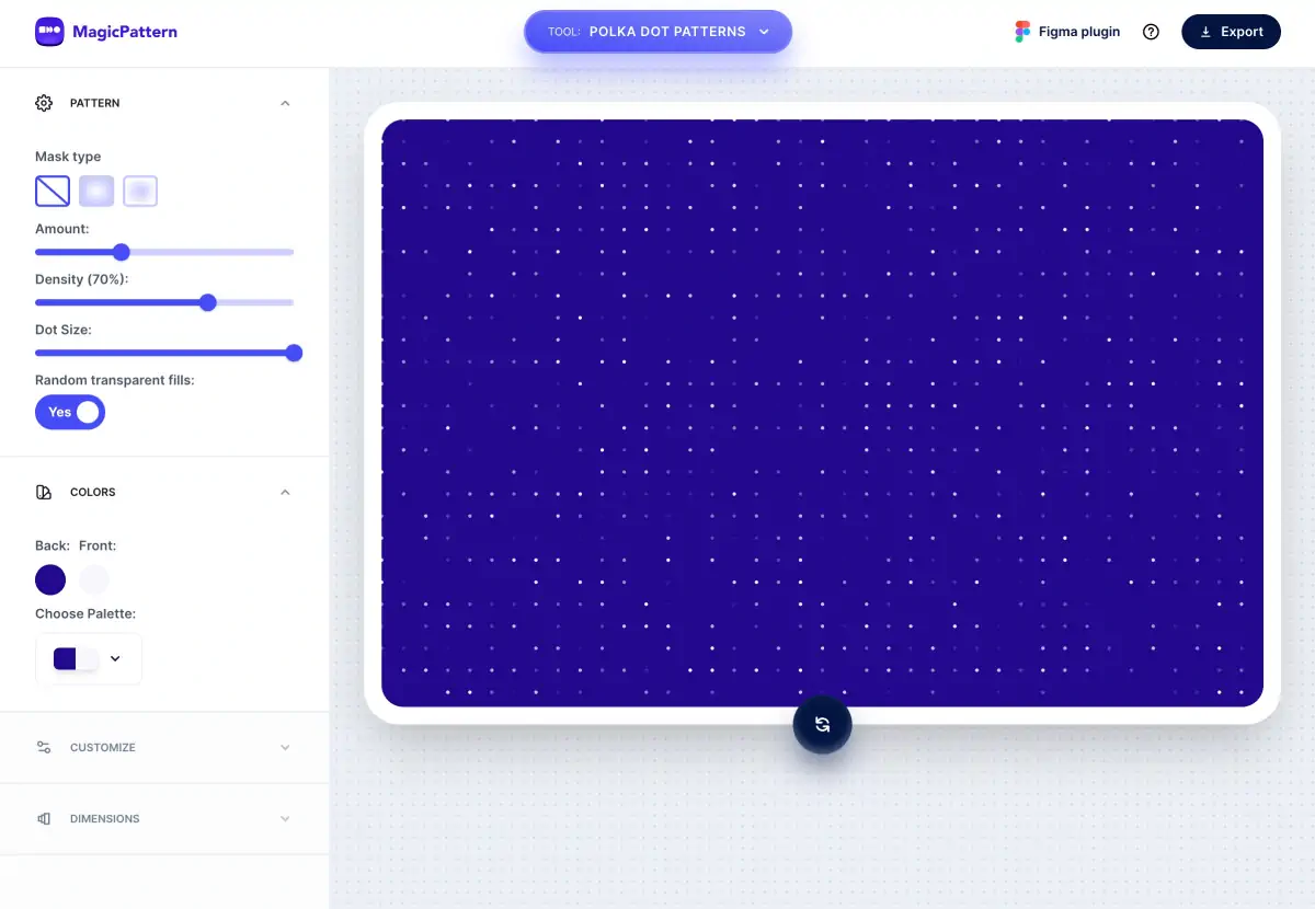 Polka Dot Pattern Generator – By the MagicPattern design toolbox